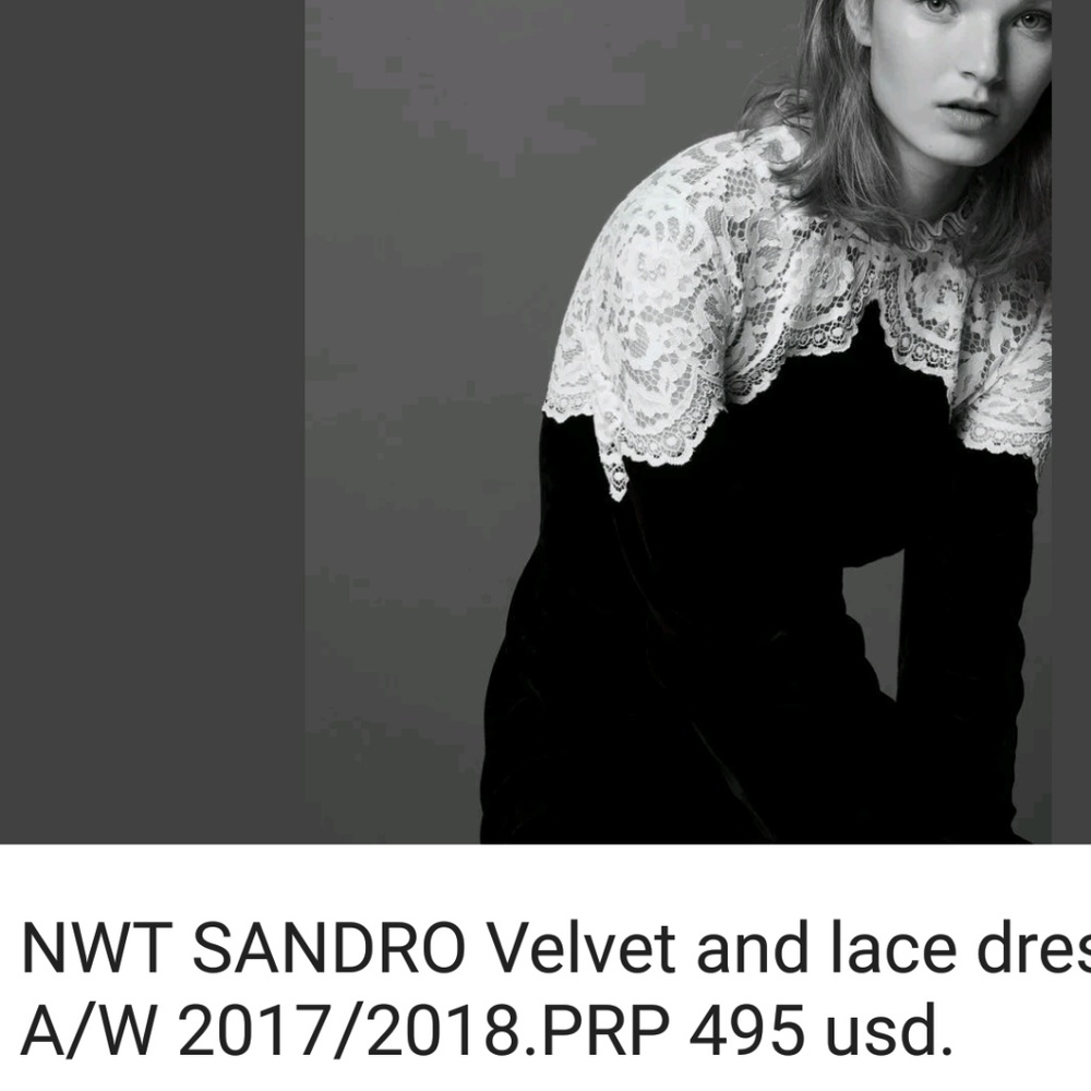 Sandro dress velvet size 2 worn only twice
